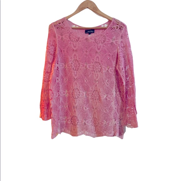 💕 Superb boho pink crochet top size large 100% cotton - Picture 4 of 13
